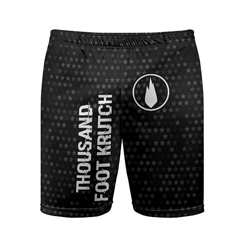 Мужские спортивные шорты Thousand Foot Krutch glitch на темном фоне вертика / 3D-принт – фото 1