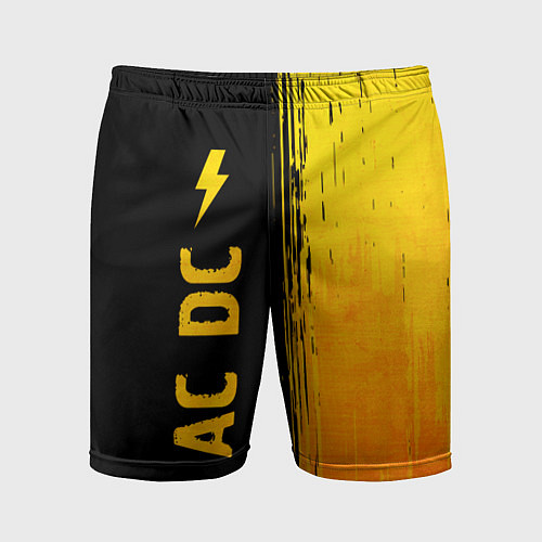Мужские спортивные шорты AC DC - gold gradient по-вертикали / 3D-принт – фото 1