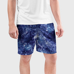 Шорты спортивные мужские Абстракция - sea blue, цвет: 3D-принт — фото 2