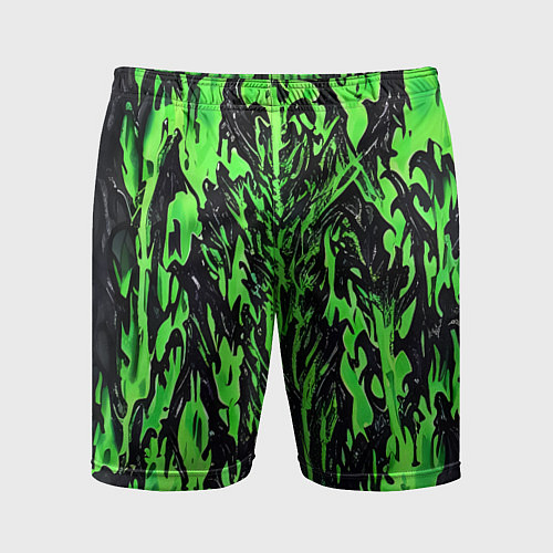 Мужские спортивные шорты Демонический доспех зелёный / 3D-принт – фото 1