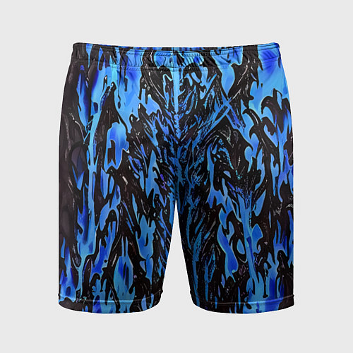 Мужские спортивные шорты Демонический доспех синий / 3D-принт – фото 1