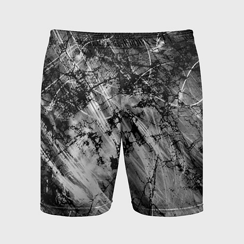 Мужские спортивные шорты Чёрный мрамор / 3D-принт – фото 1