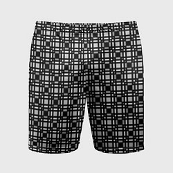 Мужские спортивные шорты Черно белый геометрический клетчатый узор