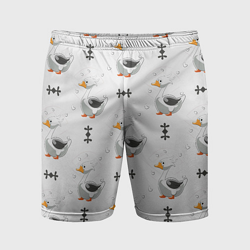 Мужские спортивные шорты Гусь и фигуры / 3D-принт – фото 1