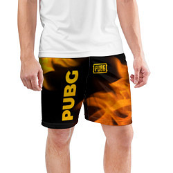 Шорты спортивные мужские PUBG - gold fire gradient, цвет: 3D-принт — фото 2