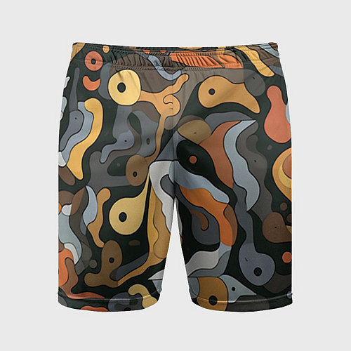Мужские спортивные шорты Пятна необычной формы / 3D-принт – фото 1