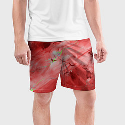 Шорты спортивные мужские Красный мрамор, цвет: 3D-принт — фото 2