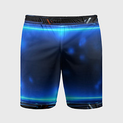 Шорты спортивные мужские Синий неоновый экран, цвет: 3D-принт