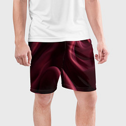Шорты спортивные мужские Бордовый шелк, цвет: 3D-принт — фото 2