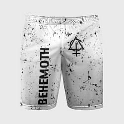 Шорты спортивные мужские Behemoth glitch на светлом фоне вертикально, цвет: 3D-принт