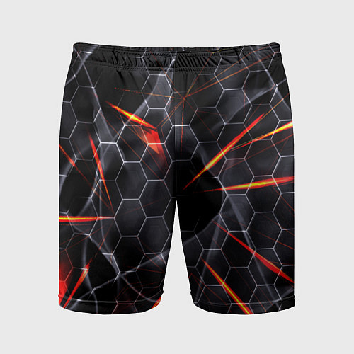 Мужские спортивные шорты Черные узоры паттерны / 3D-принт – фото 1