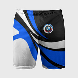 Мужские спортивные шорты BMW - синяя абстракция