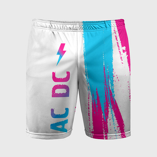 Мужские спортивные шорты AC DC neon gradient style по-вертикали / 3D-принт – фото 1