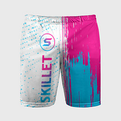 Шорты спортивные мужские Skillet neon gradient style по-вертикали, цвет: 3D-принт