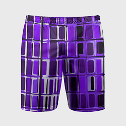 Шорты спортивные мужские Фиолетовые прямоугольники, цвет: 3D-принт