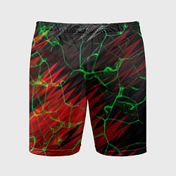 Мужские спортивные шорты Зелёные трещины узоры