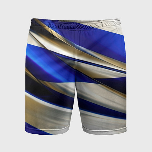 Мужские спортивные шорты Blue white abstract / 3D-принт – фото 1