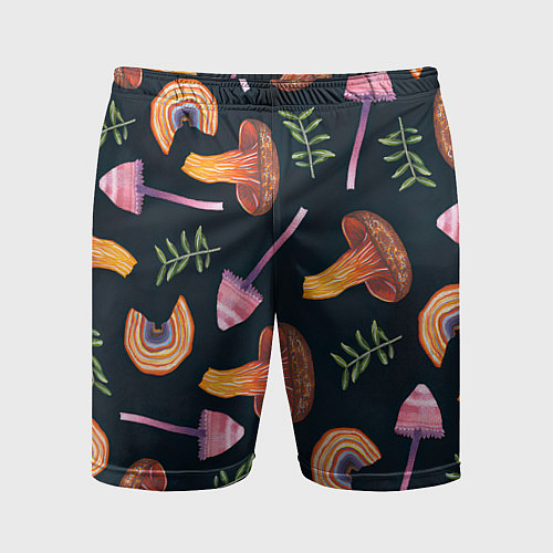 Мужские спортивные шорты Goblincore - болотные грибы / 3D-принт – фото 1