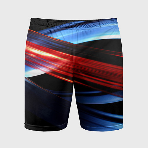 Мужские спортивные шорты Синяя и красная абстракция / 3D-принт – фото 1