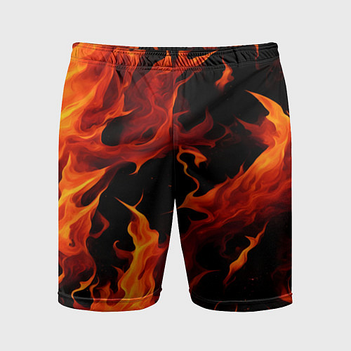 Мужские спортивные шорты Пламя в темноте / 3D-принт – фото 1