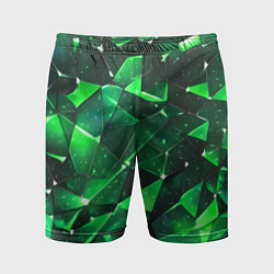 Шорты спортивные мужские Зелёное разбитое стекло, цвет: 3D-принт