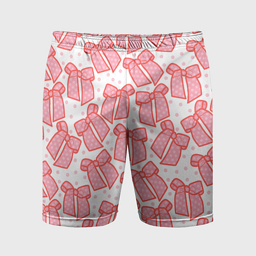 Мужские спортивные шорты Узор с розовыми бантами в горошек / 3D-принт – фото 1