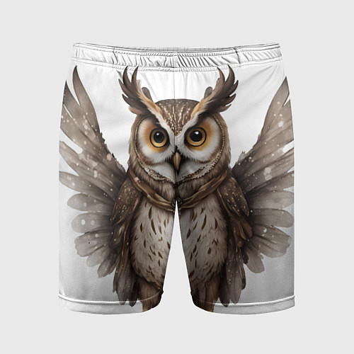 Мужские спортивные шорты Совушка с крыльями / 3D-принт – фото 1
