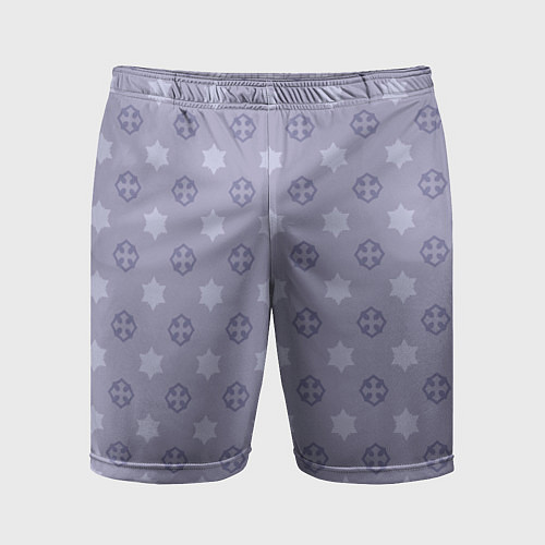 Мужские спортивные шорты Минималистичный фиолетовый орнамент / 3D-принт – фото 1