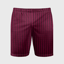 Мужские спортивные шорты Полосы цепочки красно-пурпурный