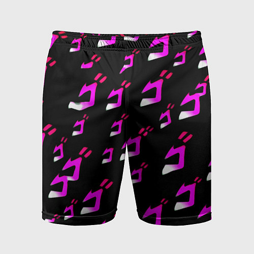 Мужские спортивные шорты JoJos Bizarre neon pattern logo / 3D-принт – фото 1