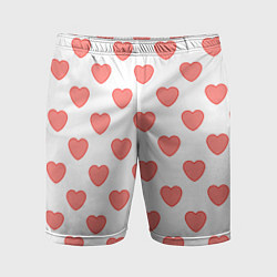 Мужские спортивные шорты Розовые сердца фон