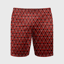 Шорты спортивные мужские Красные и чёрные треугольники, цвет: 3D-принт