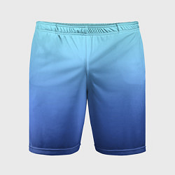 Шорты спортивные мужские Голубой и черно-синий градиент, цвет: 3D-принт