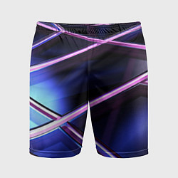 Шорты спортивные мужские Фиолетовая геометрическая абстракция, цвет: 3D-принт