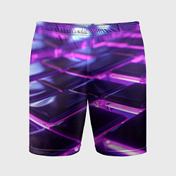 Шорты спортивные мужские Фиолетовая неоновая плитка, цвет: 3D-принт