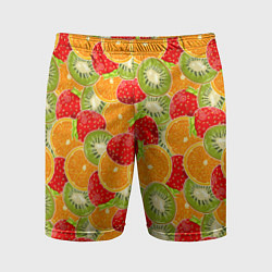 Мужские спортивные шорты Сочные фрукты и ягоды