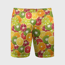 Мужские спортивные шорты Фон с экзотическими фруктами