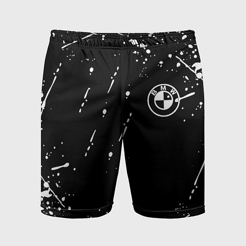 Мужские спортивные шорты BMW белые краски про спорт / 3D-принт – фото 1