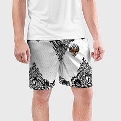 Шорты спортивные мужские Имперский узор Россия герб патриотизм, цвет: 3D-принт — фото 2