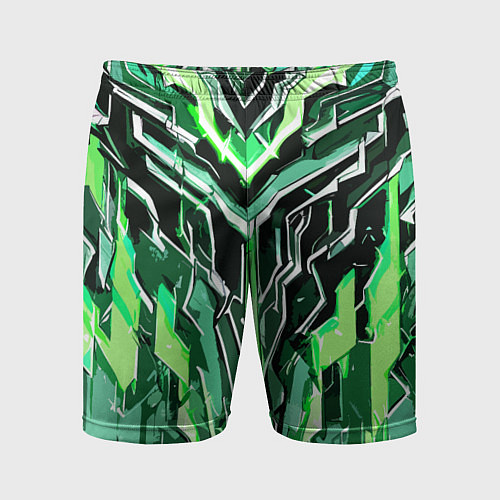 Мужские спортивные шорты Зелёный камень / 3D-принт – фото 1