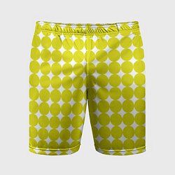 Шорты спортивные мужские Ретро темно желтые круги, цвет: 3D-принт