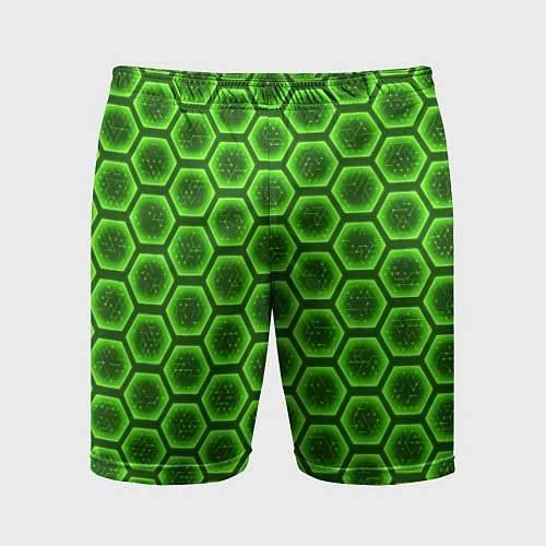 Мужские спортивные шорты Энергетический щит - зеленый / 3D-принт – фото 1
