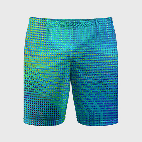 Мужские спортивные шорты Синусоидные волны из квадратиков / 3D-принт – фото 1