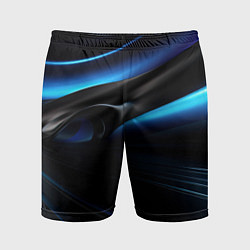 Мужские спортивные шорты Черная и синяя геометрическая абстракция
