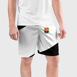 Шорты спортивные мужские Barcelona краски чёрные спорт, цвет: 3D-принт — фото 2