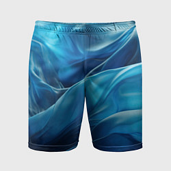 Шорты спортивные мужские Синие абстрактные волны, цвет: 3D-принт