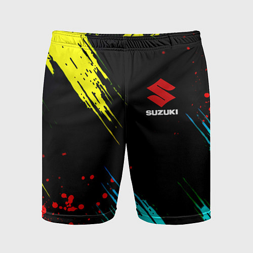 Мужские спортивные шорты Suzuki краски абстрактные / 3D-принт – фото 1