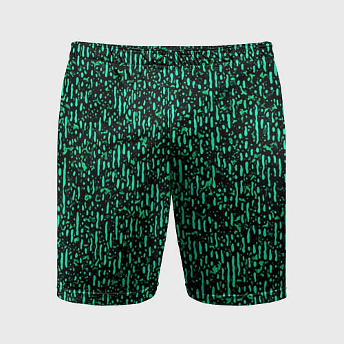 Мужские спортивные шорты Абстрактный полосатый зелёный / 3D-принт – фото 1