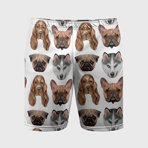 Мужские спортивные шорты Текстура собак / 3D-принт – фото 1