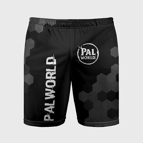 Мужские спортивные шорты Palworld glitch на темном фоне вертикально / 3D-принт – фото 1